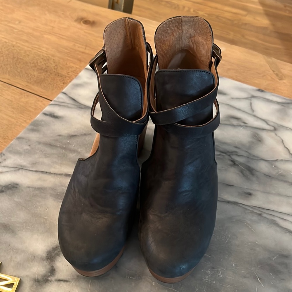 Free People Cedar Clog Black Leather EU 39 US 9 NWOT